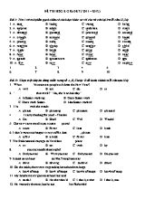 Đề thi học sinh giỏi Tiếng anh lớp 7 - Năm học 2011-2012